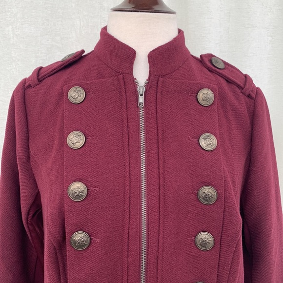 Torrid Burgundy Wool Blend Military Coat NWOT - Picture 6 of 16